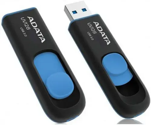 Stick USB A-DATA UV128, 128GB, USB 3.0 (Negru/Albastru)