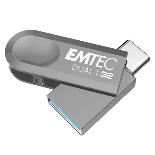 Stick USB Emtec D280 Dual, 32GB, USB Type-C/USB-A (Gri)