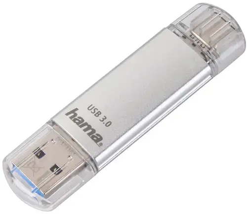 Stick USB Hama C-Laeta 124161, 16 GB, USB 3.1 Type-C/USB 3.0 (Gri)
