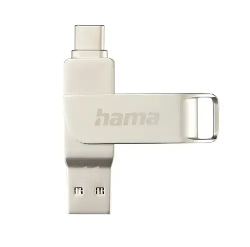 Stick USB Hama C-Rotate Pro, USB-C, USB-A, 128GB (Argintiu)