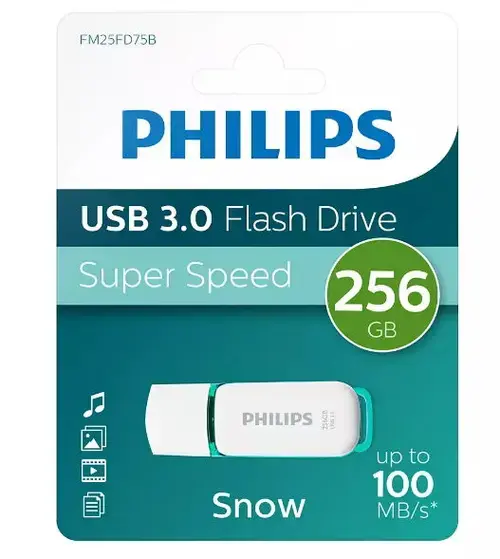 Stick USB Philips Snow Edition, 256GB, USB 3.0 (Alb/Verde)