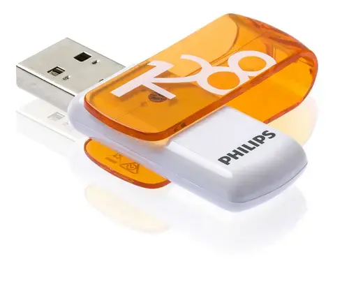 Stick USB Philips Vivid Edition FM12FD05B/00, 128GB, USB 2.0 (Portocaliu)