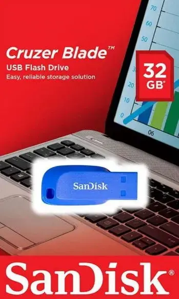 Stick USB SanDisk Cruzer Blade SDCZ50C-032G-B35BE, 32GB, USB 2.0 (Albastru)