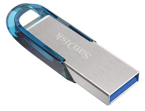 Stick USB SanDisk Cruzer Ultra Flair, 64GB, USB 3.0 (Albastru/Argintiu)