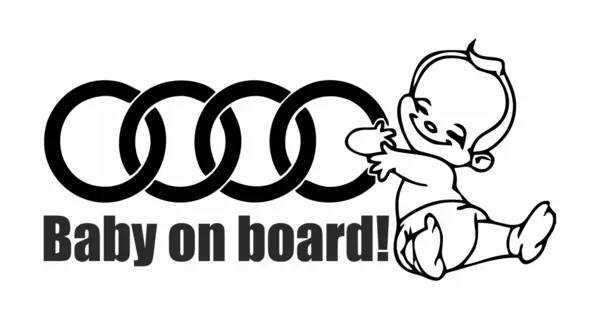Sticker Auto Audi Baby on board SA7 15x15cm