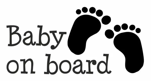 Sticker Auto Baby on board SA2 Negru, 11x15cm