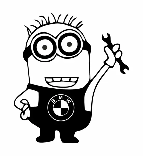 Sticker Auto Minion BMW SA9 16x18cm
