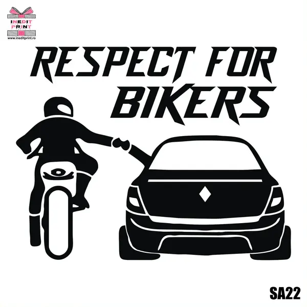 Sticker Auto RESPECT FOR BIKERS SA22 12 cm
