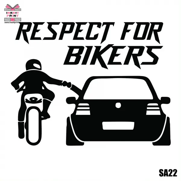 Sticker Auto RESPECT FOR BIKERS SA22 30 cm