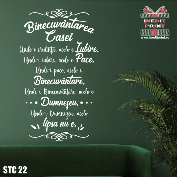 Sticker Binecuvantarea Casei STC22 115X193 cm