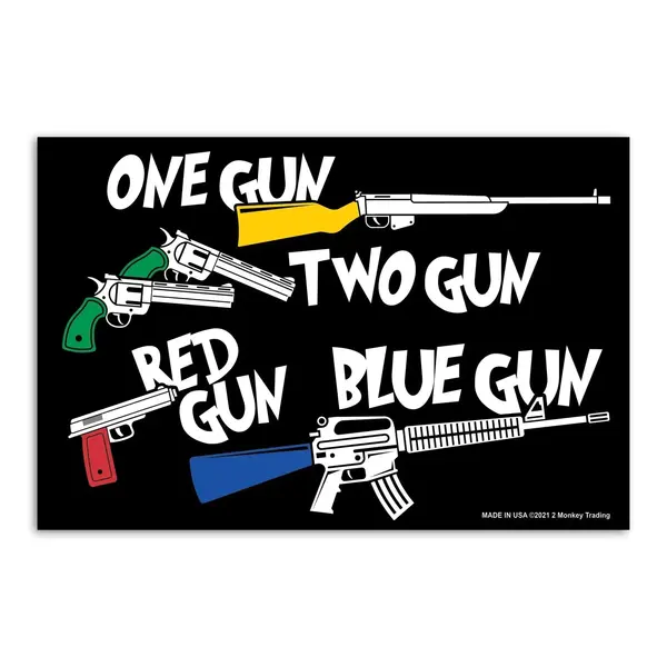 Sticker One Gun Two Gun Lucky Shot USA - Default Title