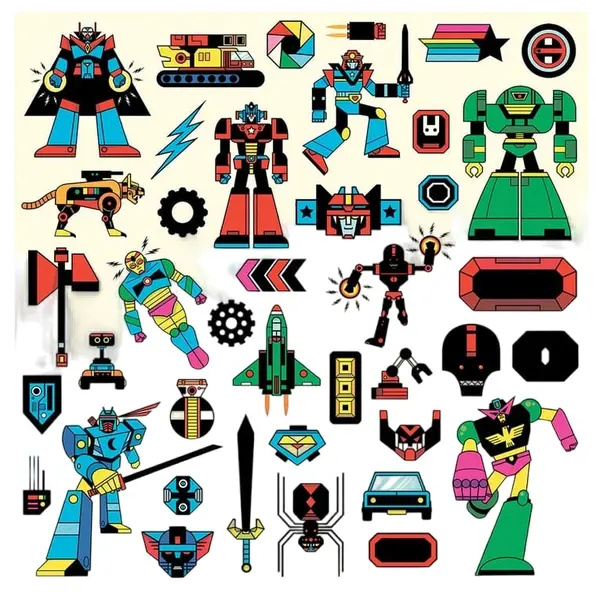 Stickere cu roboți și supereroi Djeco - 160 buc