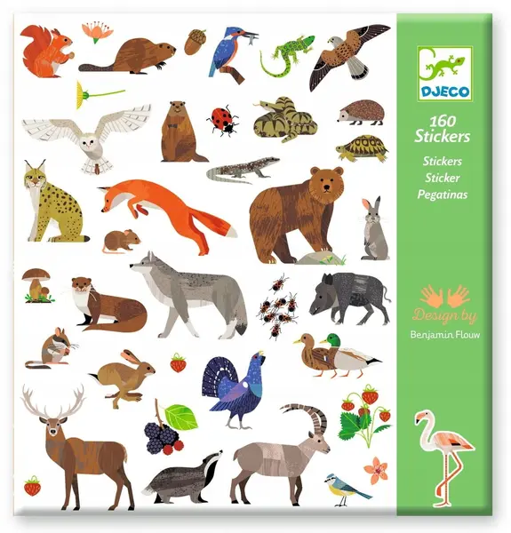 Stickere Djeco - Fauna, 160 bucăți