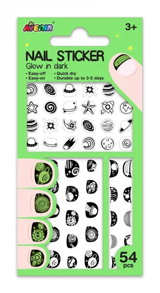 Stickere pentru unghii fosforescente - stralucesc in intuneric - Spatiu