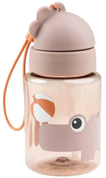 Sticlă cu pai Done by Deer - Playground, pudră, 280 ml