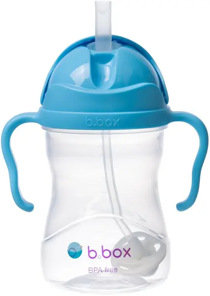 Sticlă cu pai pentru bebeluși b.box - Sippy cup, 240 ml, Blueberry