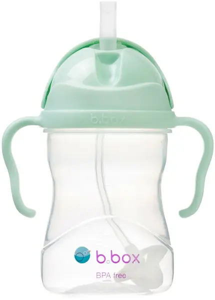 Sticlă cu pai pentru bebeluși b.box - Sippy cup, 240 ml, Pistachio