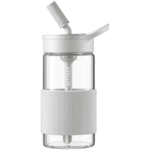 Sticla cu pai portabila BUYDEEM CD1017-OW, 500 ml (Alb)