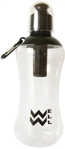 Sticla de apa cu filtru Well, negru
