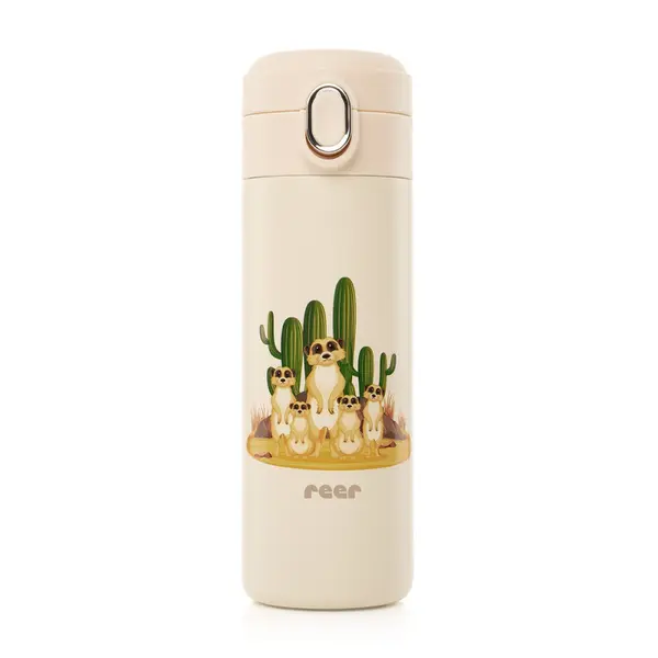 Sticla de baut pentru copii din otel inoxidabil Alb-Crem, 350ml, Reer