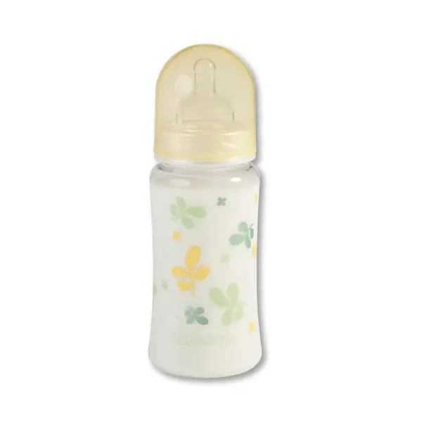 Sticlă de plastic cu gură largă Baby Nova PA - 300 ml, galben