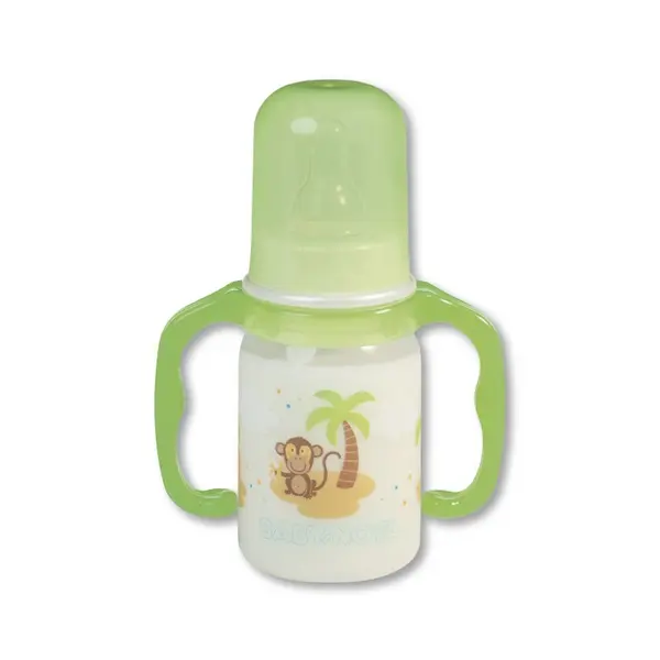 Sticlă de plastic cu mânere Baby Nova РР - 125 ml, verde