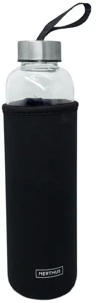 Sticlă de sticlă Nerthus - Negru, protecție din neopren, 600 ml