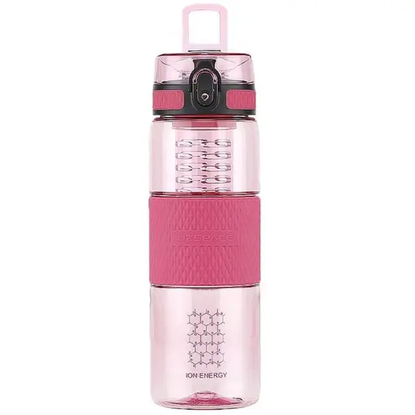 Sticla pentru Apa din Tritan, Roz, Fara Bpa, cu Capac, 700 ml, Uzspace