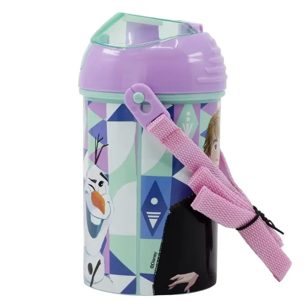 Sticla plastic, Frozen Ice Magic, cu pai si capac, 450 ml Engros