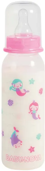 Sticlă standard din plastic Baby Nova - 250 ml, sirene