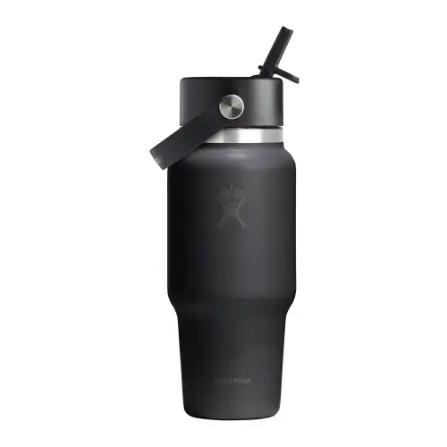 Sticla termos, inox, 710ml, inchWide Strawinch, Hydro Flask (Negru)