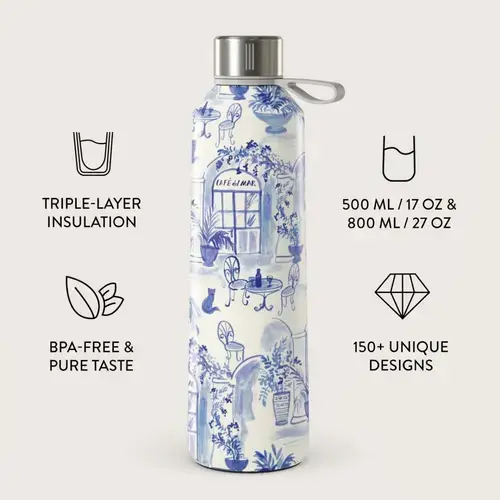 Sticla Termos Inox Burga Sobremesa BSTINXSO, 500 ml (Albastru)