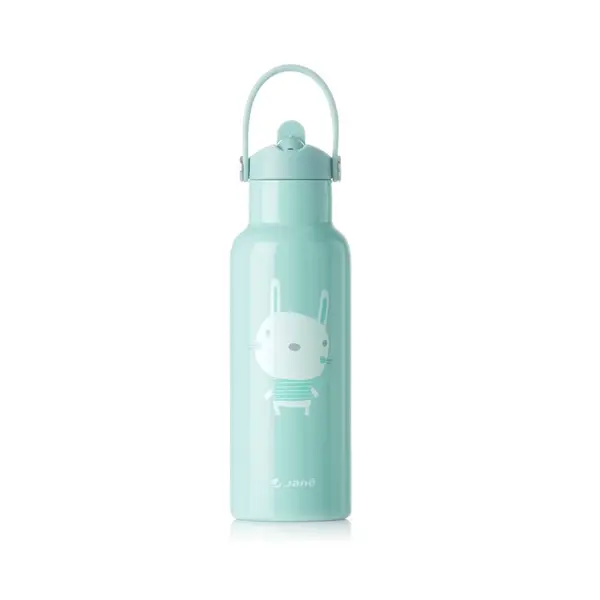 Sticla termos lichide, Jane, Din otel inoxidabil, Cu mentinere de temperatura de pana la 12 ore, 500 ml, Bpa Free, Conform cu EN 1186:2022EN 12546-1:2000UNE EN 14372:2005, Mint