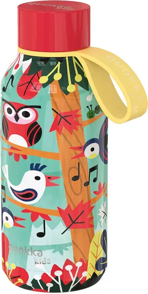 Sticlă termos Quokka Kids - Solid, Grove Birds, 330 ml
