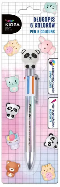 Stilou cu figurină Kidea - 6 culori, panda