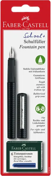 Stilou Faber-Castell - Negru, cu 6 patroane