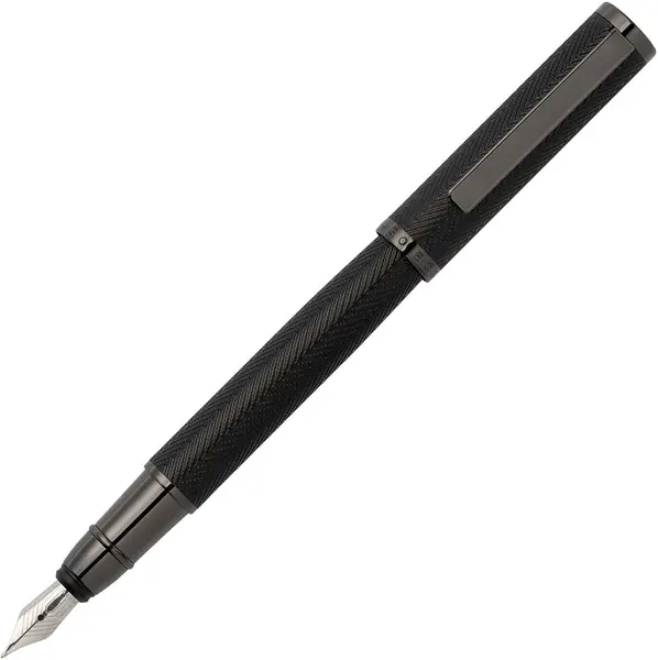 Stilou Hugo Boss Formation - Herringbone Gun, negru