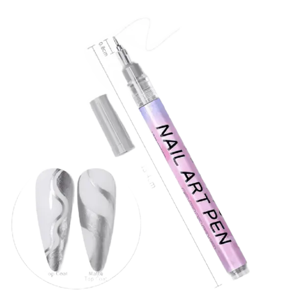 Stilou Pictura Unghii Nail Art Argintiu - MK-A43 - EVERIN