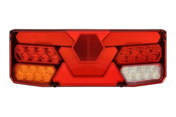 Stop spate stanga (LED, 12 24V, cu intermitent, cu far ceata, lumina de marsarier, cu stop, lumina de parcare, cu iluminare placuta, reflector, conector: Tyco 7PIN Bayonet)