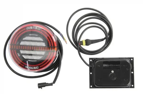 Stop spate stanga (LED, 24V, cu intermitent, cu far de ceata, lumina de marsarier, cu stop, lumina de parcare, indicator dinamic, lungime cablu: 2m, cu un rezistor de sarcina indicator)