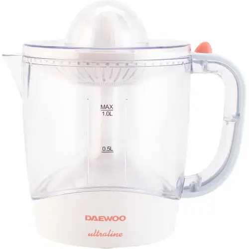 Storcator de citrice Daewoo UltraLine, 40 W, capacitate 1 litru, 2 conuri stoarcere, 2 filtre ajustabile (Alb)