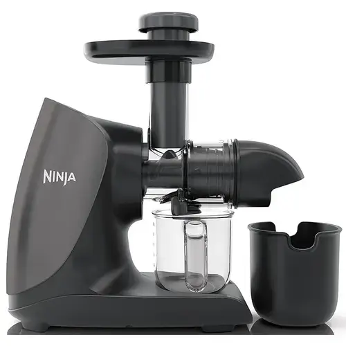 Storcator de fructe si legume cu presare la rece Ninja JC100EU, 150 w, Recipient suc 470 ml, Recipient pulpa 710 ml, Negru