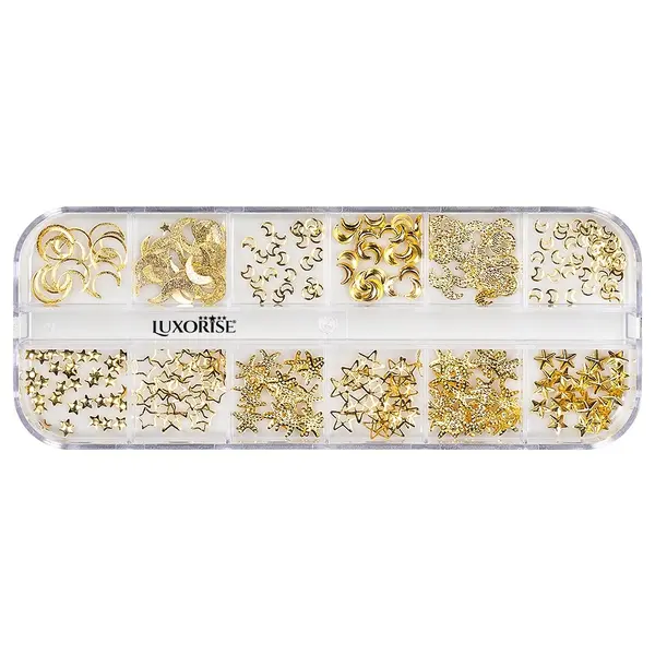 Strasuri Unghii LUXORISE, Gold Nights, 12 modele
