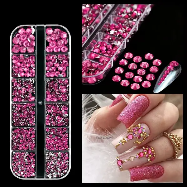 Strasuri unghii Marquise, RHINE53, Fucsia