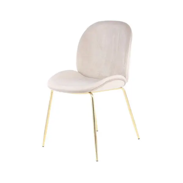 Stuhl Charlize Beige din metal, plastic, bej, alămiu
