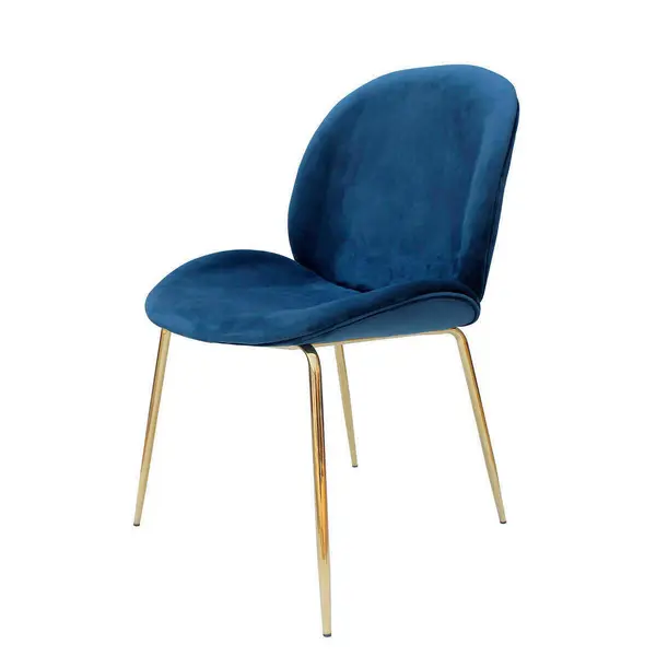 Stuhl Charlize Blau din metal, plastic, albastru, alămiu