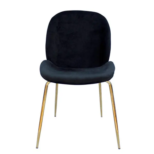Stuhl Charlize Schwarz din metal, plastic, negru, alămiu