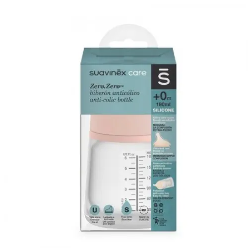 Suavinex Zero Zero biberon 180ml cu tetina din silicon si debit lent (304755) Zephyr Labs