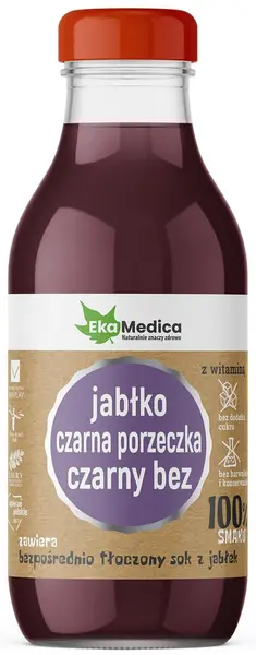 Suc de mere, coacăze negre și soc negru, 300 ml, EkaMedica