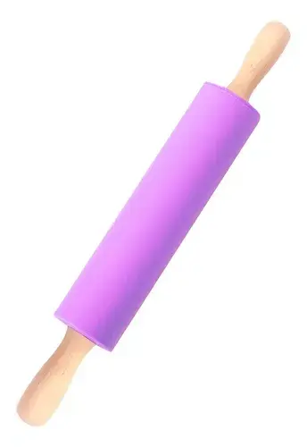 Sucitor rotativ din silicon cu manere de lemn, 38cm